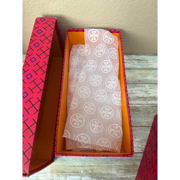 Set of 2 Tory Burch Sandals Shoe Gift Boxes and Tissue Paper - EMPTY 11" x 4" - Picture 5 of 9